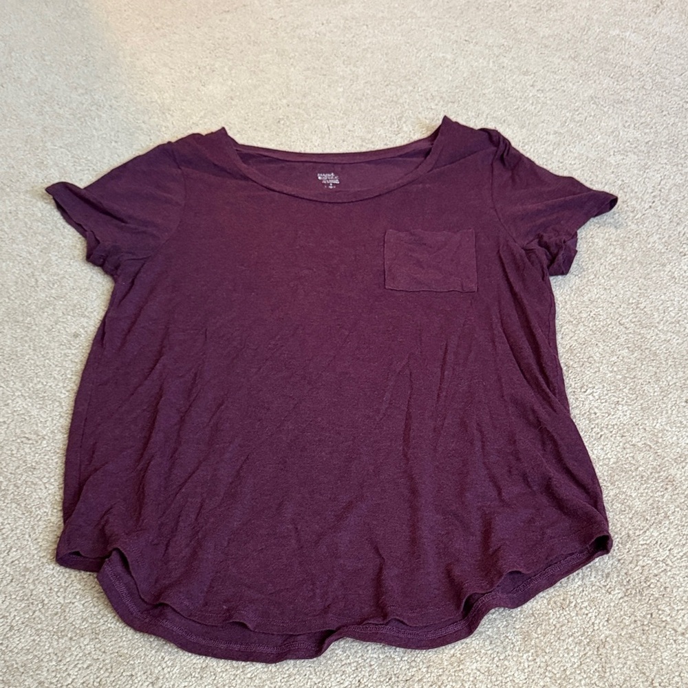 Market & Spruce Rich Plum Short Sleeve Tee